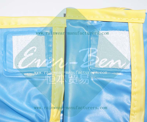 Blue childrens plastic aprons backside velcro